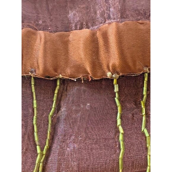 Wayne Kleski Organza Flapper Glass Bead Fringe Sequined Scarf Vintage Designer - Picture 7 of 9